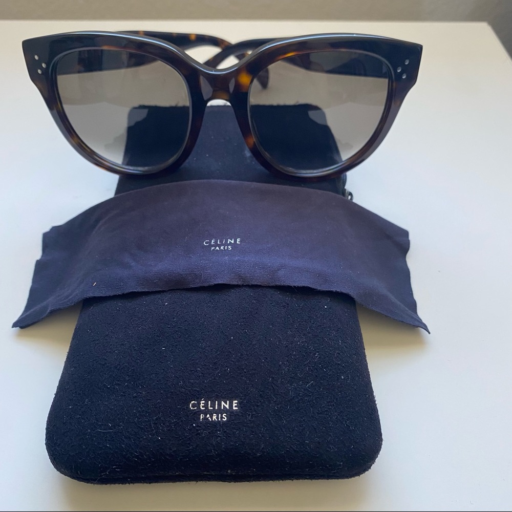 CELINE OVERSIZED TORTOISE SUNGLASSES